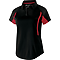 LADIES' S/S AVENGER POLO BLACK/RED Front Angle Left